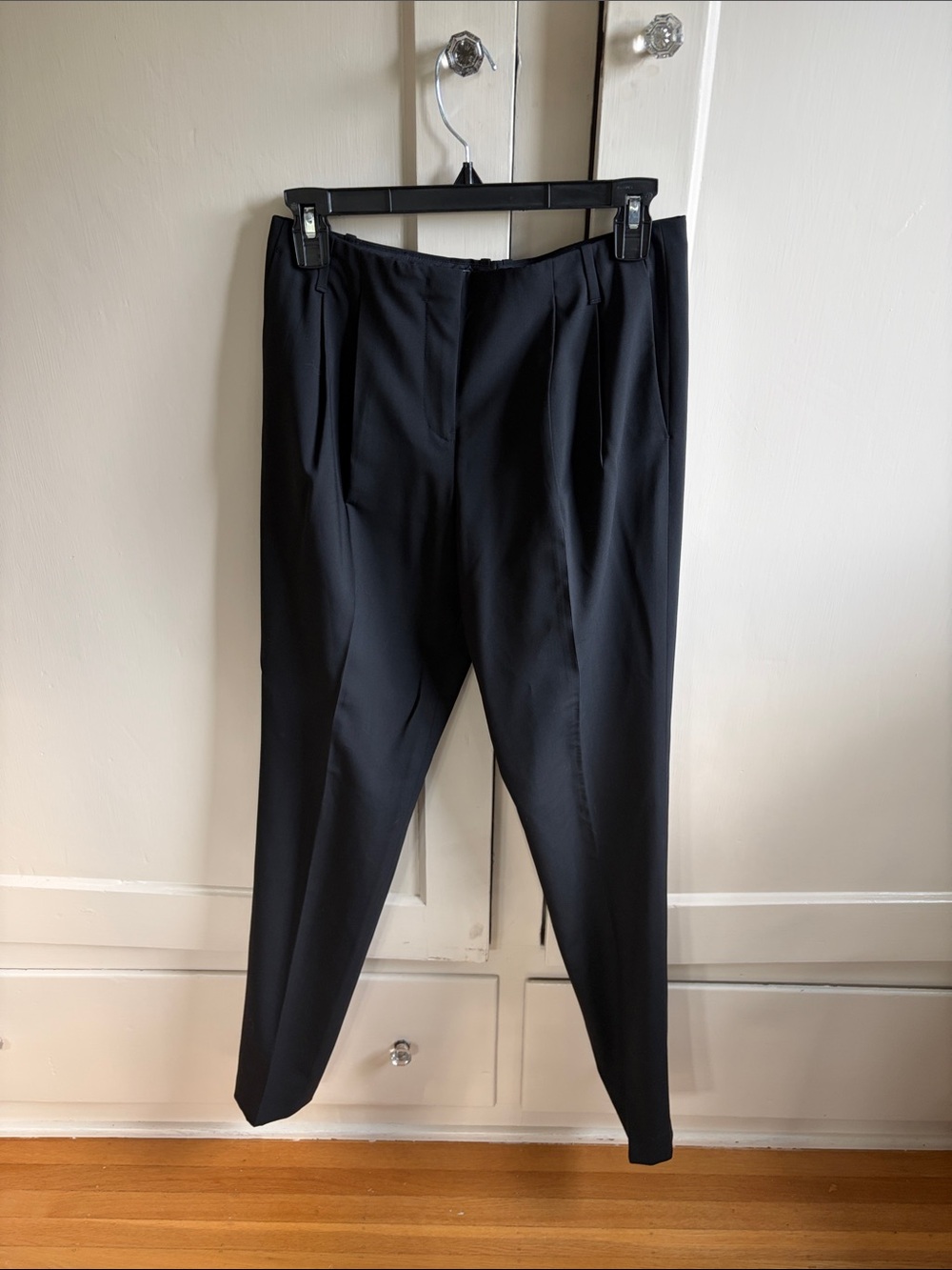 Jil Sander Black Pleated Men's Dress Trousers